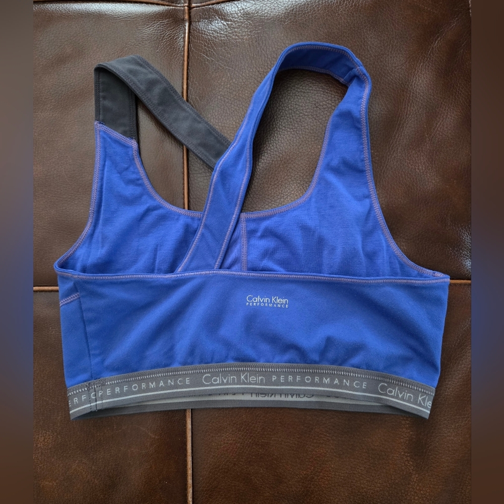 Calvin Klein Blue and Black Sports Bras Size Medium - Picture 5 of 13